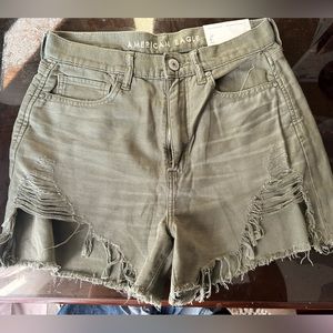 American Eagle High Rise Distressed Denim Shorts